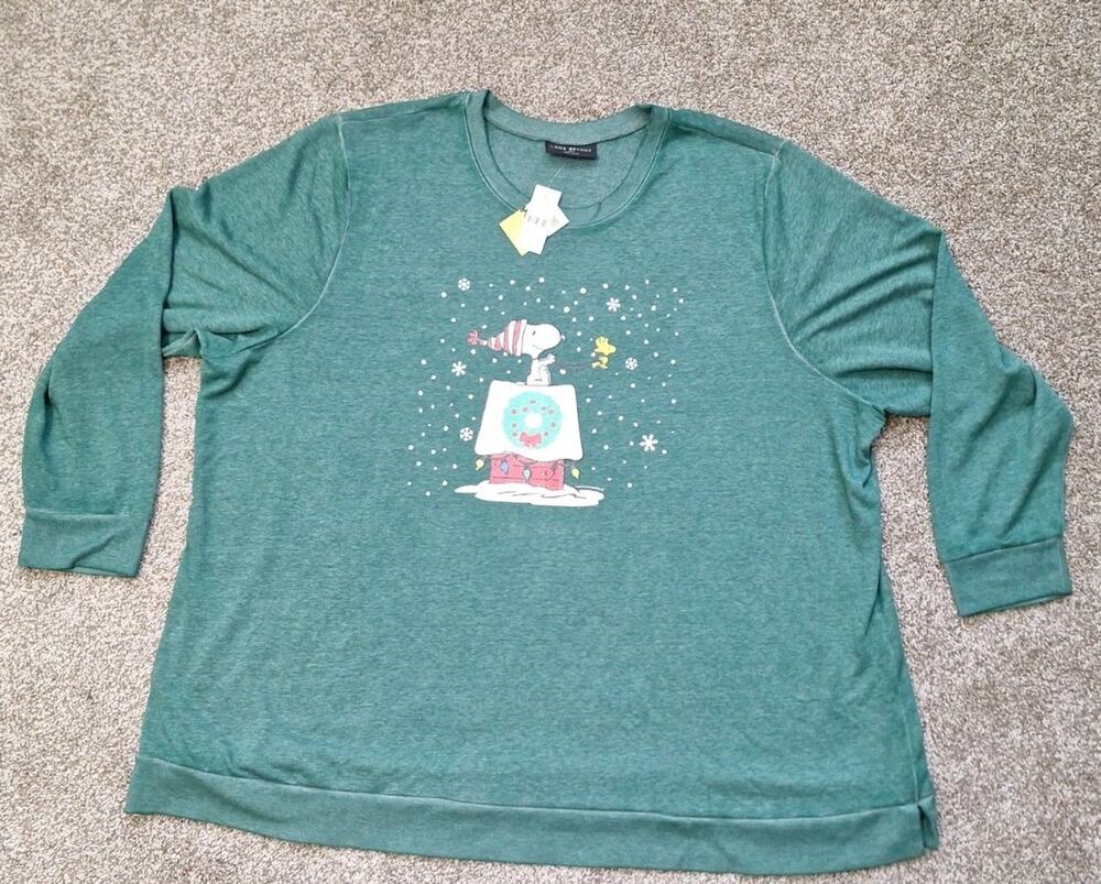 Lane Bryant Green Thin Sweatshirt Snoopy Christmas Women's Size 30/32